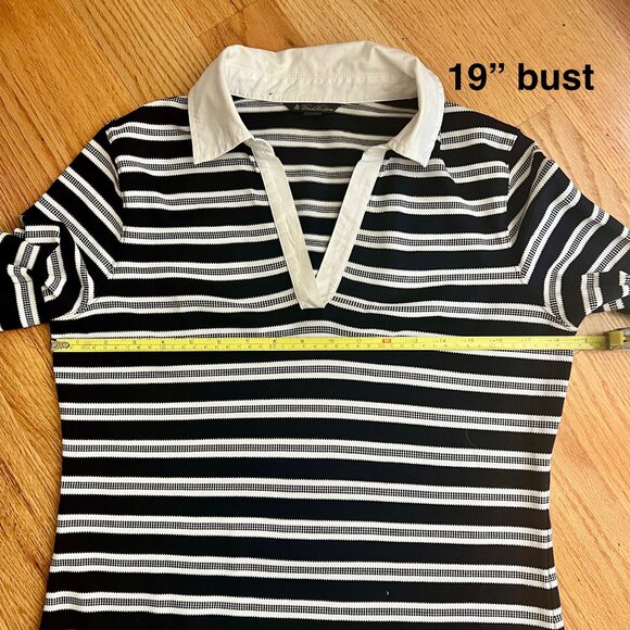 Brooks Brothers Striped Navy White Rugby Shirt Dress Cotton Size  M - Picture 7 of 7